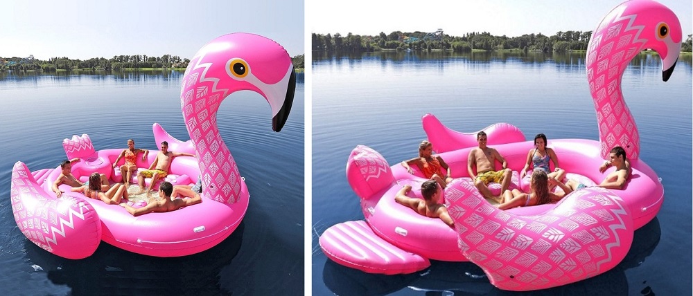 Gaan wandelen Schaken Namens Flamingo Party eiland voor 4-6 personen - Opblaasbare Artikelen